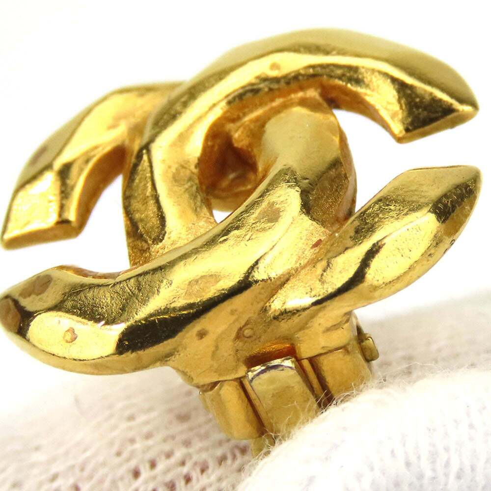 CHANEL Authentic Gold Logo Earrings - Picture 8 of 11